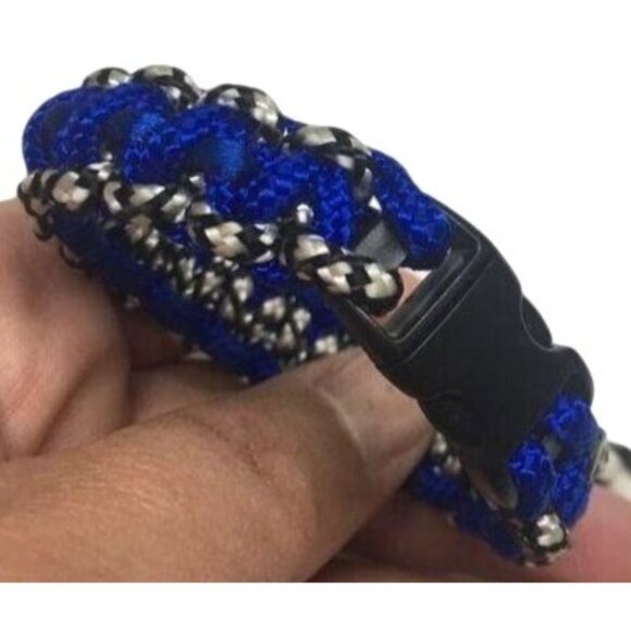 1 Black White Heart 1 Blue Dance Paracord Bracelet Set Casual with Buckle - Picture 4 of 8